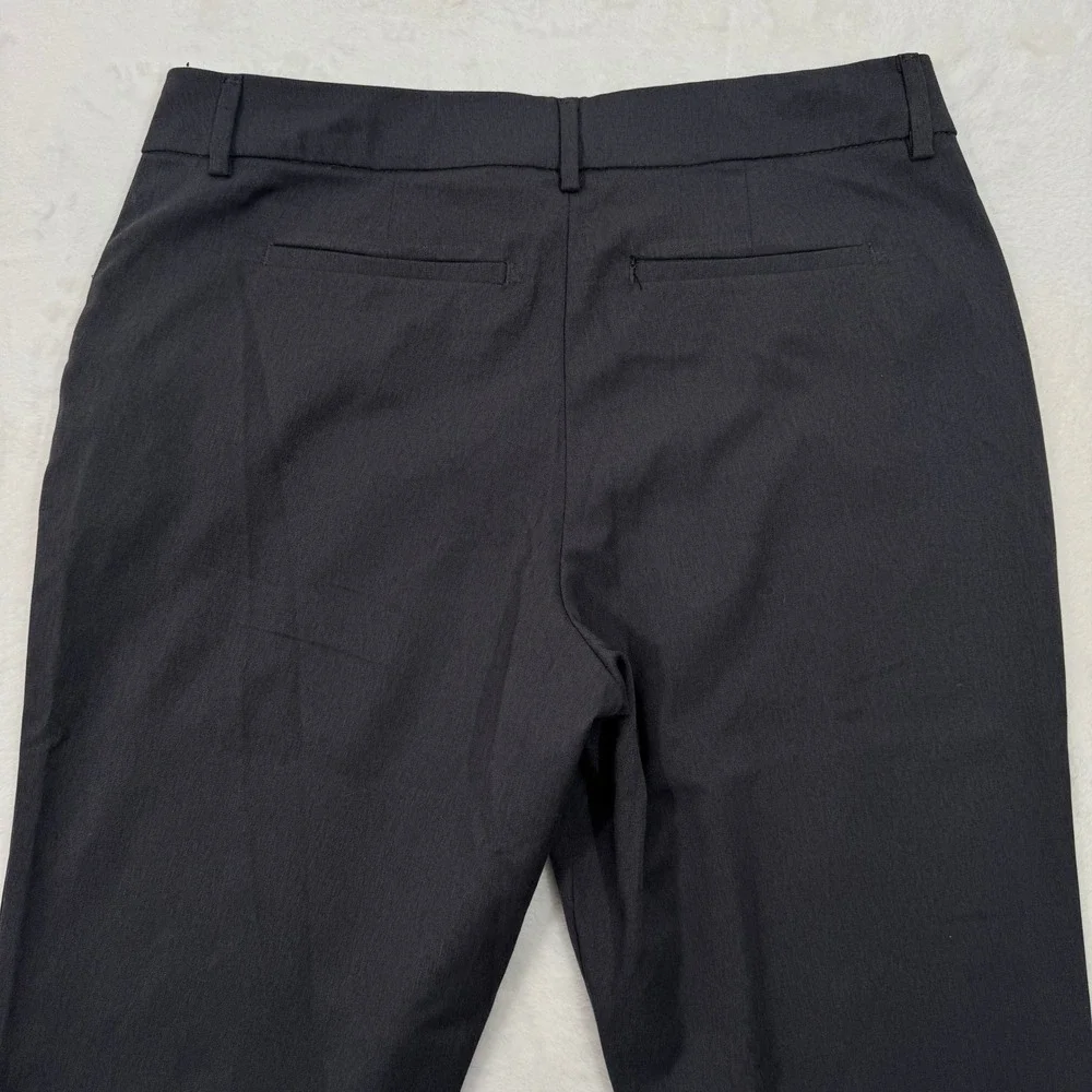 Lee Pants Womens 14 Charcoal Relaxed Fit Straight Leg Mid Rise Wrinkle Free Work